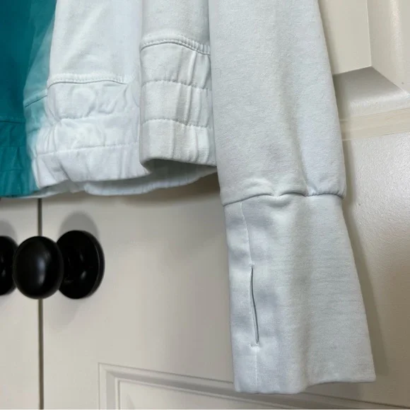 JoyLab Womens Cropped Tie Dye Sweatshirt in Teal/White, Size M - Picture 3 of 7